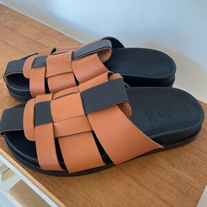DESA Leather flat mule sandals made in Italy